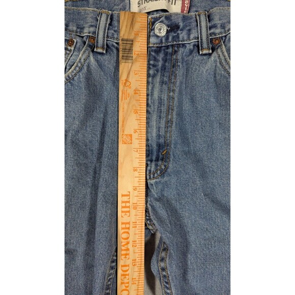 Levis Men Jeans 36x28 505 Straight Regular Fit Light Wash Denim Western - Picture 9 of 14
